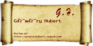 Gömöry Hubert névjegykártya